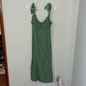 Green summer floral dress